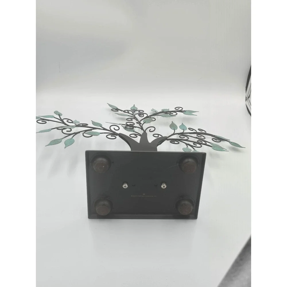 Hallmark 2003 Metal Jewelry Tree Stand Verdigris Leaves Bronze Tone Organizer